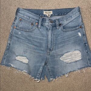 Madewell Women's Light Blue Distressed Jean Shorts
